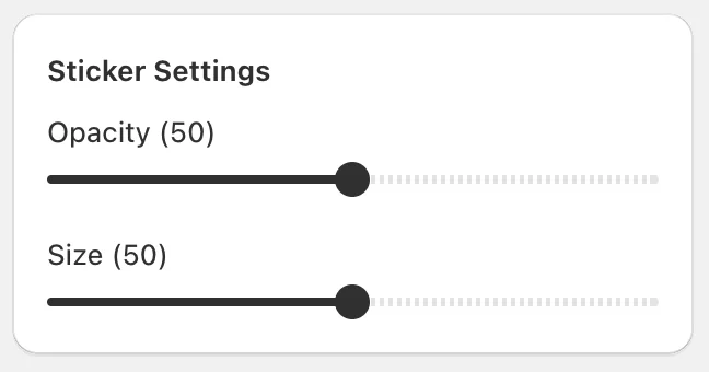 Sticker-Settings