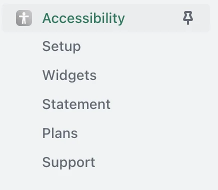 Find Accessibility in the left menu and click on it to open the dropdown menu.