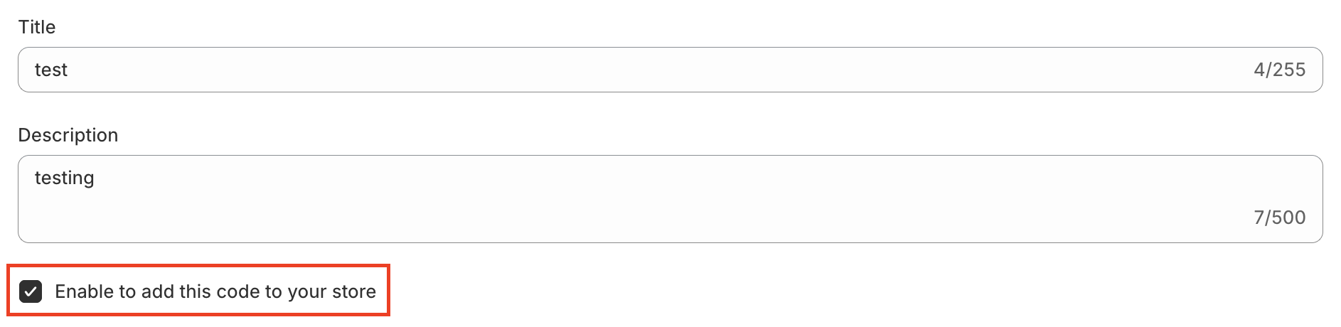 Enable your code in the list of codes