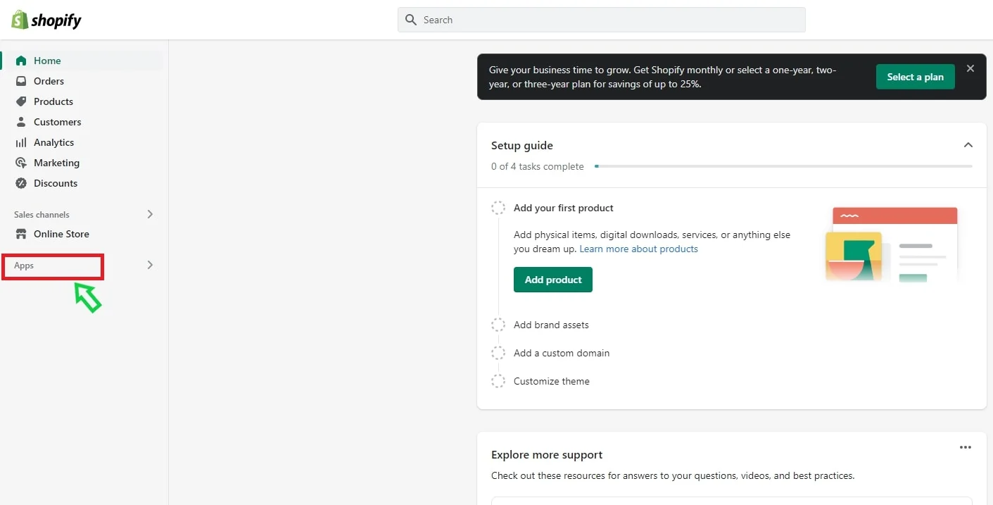 Click App to show the search box