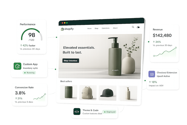 Shopify store dashboard